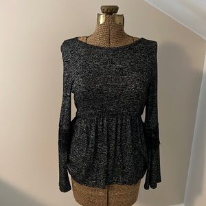 Dark Grey Peplum Top